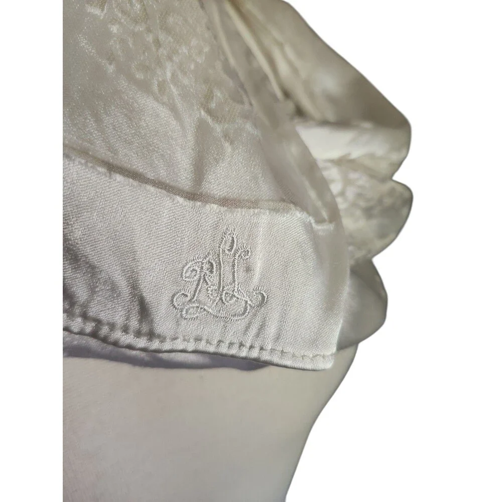 Lauren Ralph Lauren Silk Jacquard  Multiwear Rectangle Scarf Ivory Paisley 20x76
